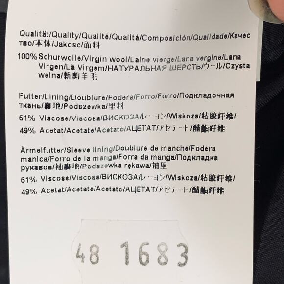 Boss Hugo Size 38R Men's Super 100 Wool Sport Coat Blazer Jacket Charcoal Gray - Picture 10 of 10